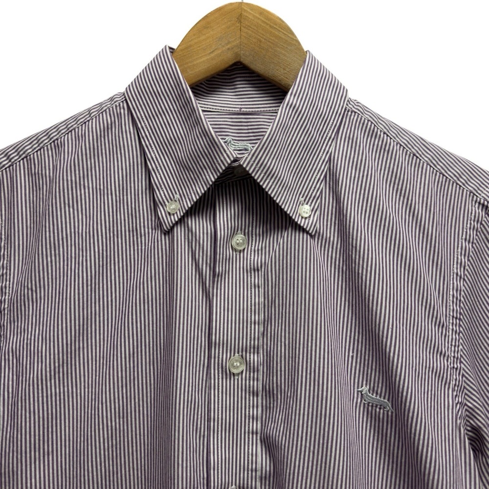 Harmont & Blaine Mens Sz Small Purple/White Striped Button Down Cotton Shirt euc